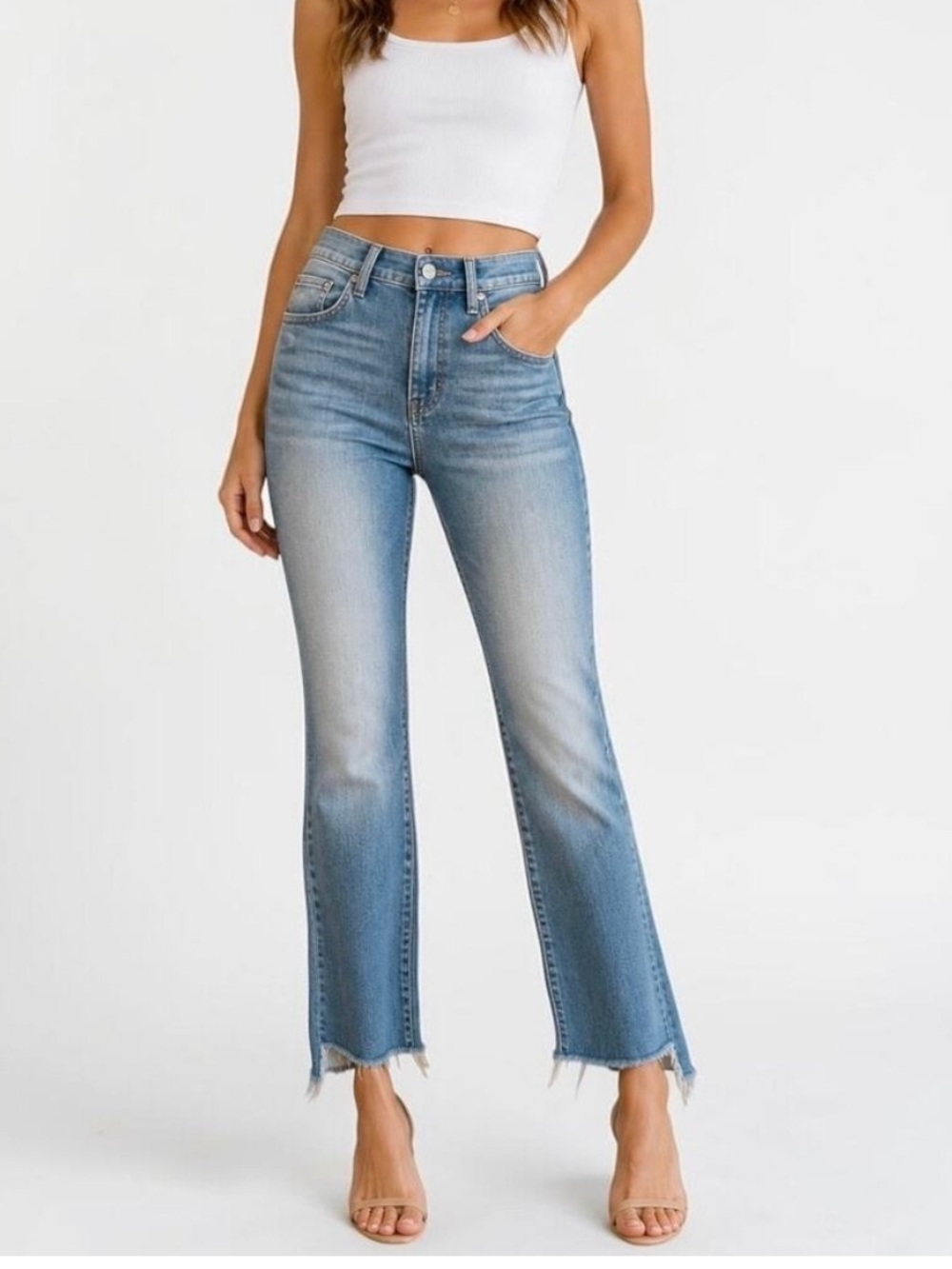 Mother The Insider Crop Step Fray Jeans – Size 26